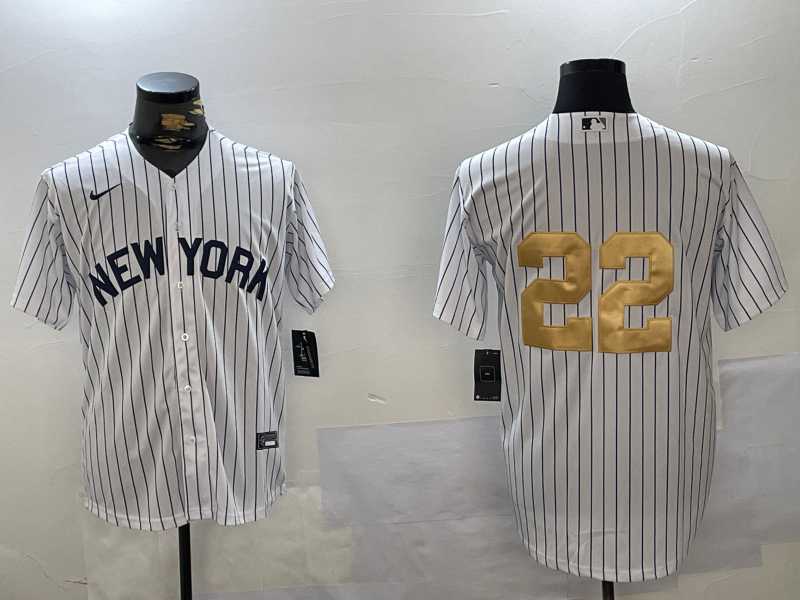 Men's New York Yankees #22 Juan Soto White Pinstripe Without Name Fashion Cool Base Jersey,We sell and wholesale Men's New York Yankees #22 Juan Soto White Pinstripe Without Name Fashion Cool Base Jersey on line form chian!